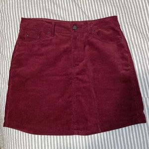 H&M maroon corduroy skirt